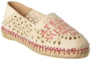 Valentino Atelier Canvas & Leather Espadrille