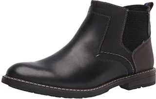 Nunn Bush Men's Fuse Plain Toe Chelsea Boot with Easy Pull ON Elastic Panels