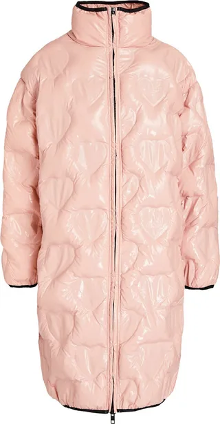 Quilted glossed shell coat