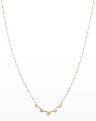 Yellow Gold 5-Diamond Emily Necklace