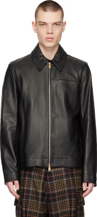 Paul Smith Black Zip Leather Jacket