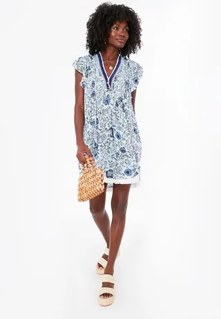 Blue Pensee Sasha V Mini Dress