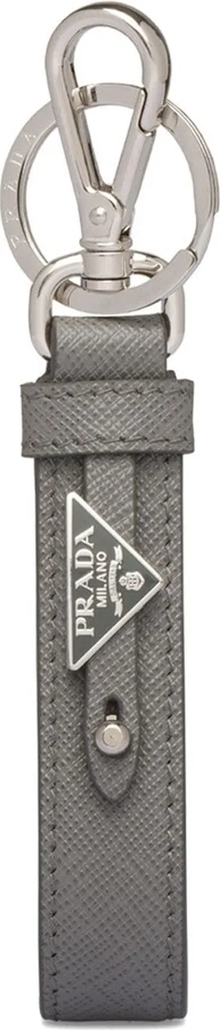 Saffiano leather keychain
