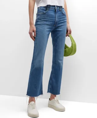Isola Cropped Bootcut Jeans with Raw Hem