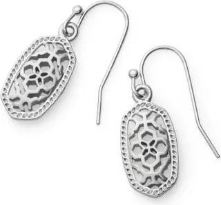Lee Drop Earrings in Silver Filigree