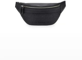 Men's Gancini-Embossed Leather Belt Bag