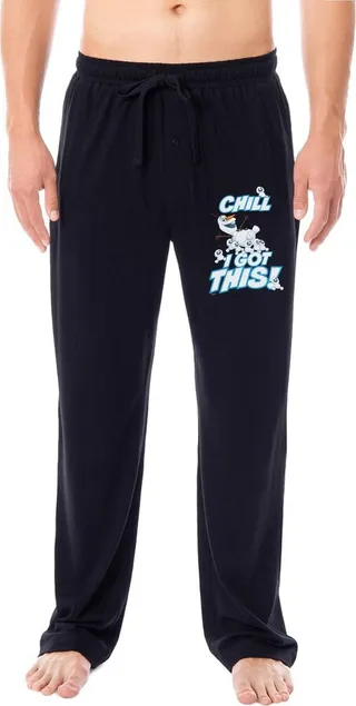Disney Mens' Frozen Movie Film Olaf Chill I Got This Sleep Pajama Pants (XL) Black