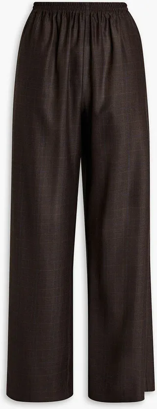 Prince of Wales checked cashmere wide-leg pants