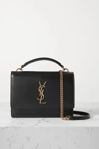 SAINT LAURENT - Sunset Leather Shoulder Bag - Black