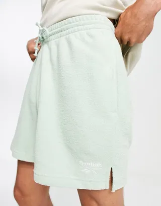Reebok terrycloth shorts in sage