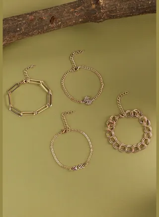 4 Piece Gold Plated Designer Casual Wear Bracelet For Women