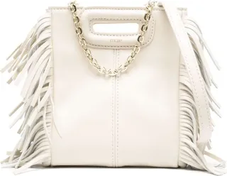 mini M fringed tote bag