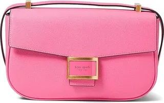 Kate Spade New York Katy Textured Leather Medium Convertible Shoulder Bag (Energy Pink) Shoulder Handbags