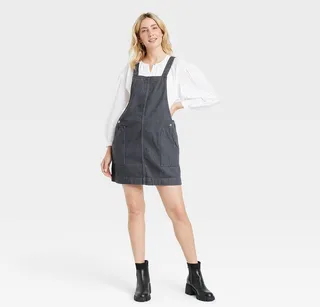 Women's Denim Jumper - Universal Thread™ Gray S