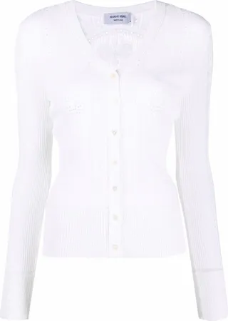 perforated V-neck cardigan