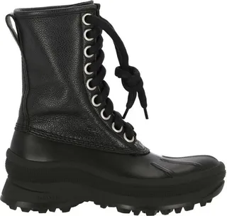 Jil Sander Round Toe Lace-Up Combat Boots