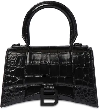 Xs Hourglass Croc Embossed Leather Bag