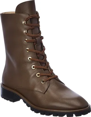 Stuart Weitzman Laine Leather Combat Boot
