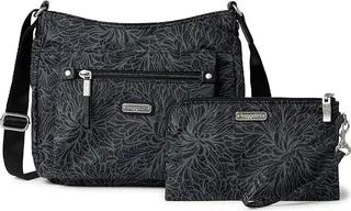 Baggallini New Classic Uptown Bagg with RFID Phone Wristlet (Midnight Blossom) Bags