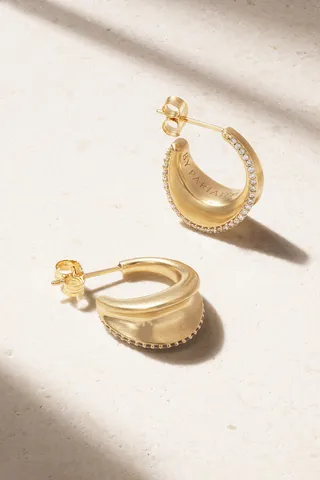 By Pariah - Recycled 9-karat Gold Diamond Hoop Earrings - One size
