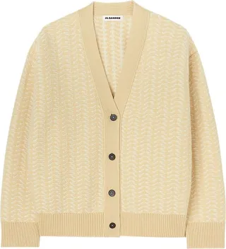 V-neck knit cardigan