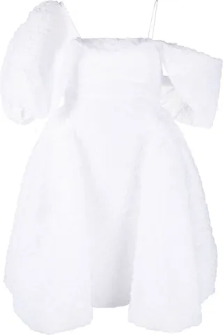 Snow one-shoulder minidress