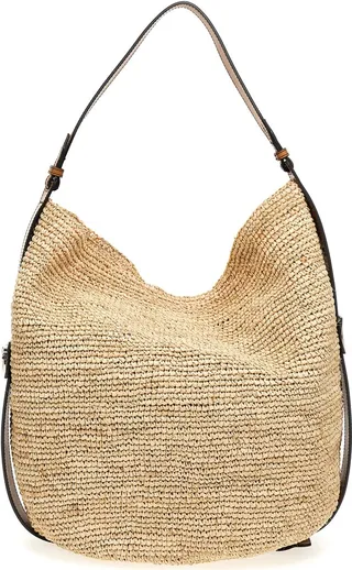 Logo Straw Shopping Bag