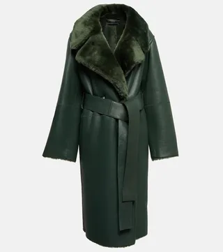 Chislett leather and shearling coat