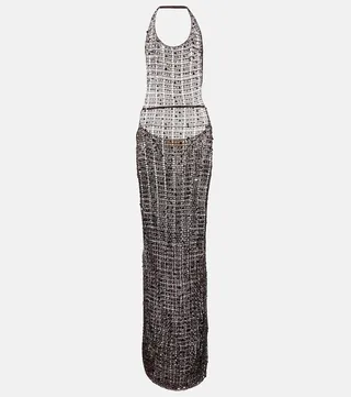 Cutout sequined maxi dress