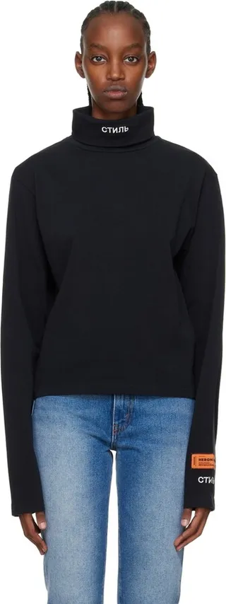 Heron Preston Black 'CTNMB' Turtleneck