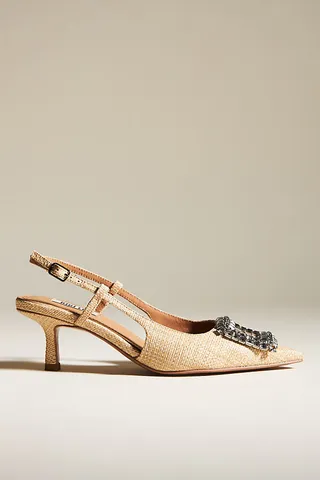 Bibi Lou Aoi Slingback Heels Beige