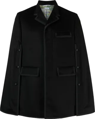 Chesterfield grosgrain-trim cape
