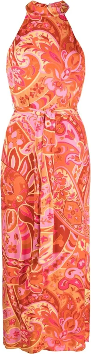 Celeste paisley-print midi dress