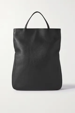 The Row - Everett Textured-leather Tote - Black
