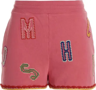 Lettering Embroidered Logo Bermuda Shorts