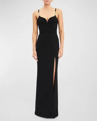 Piero Chain-Strap Column Maxi Dress