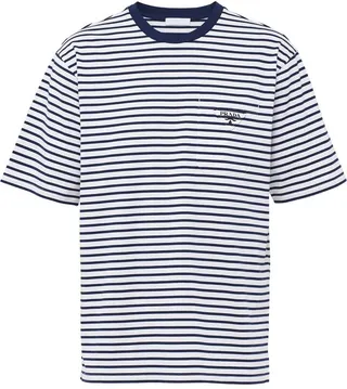 striped triangle-logo T-shirt