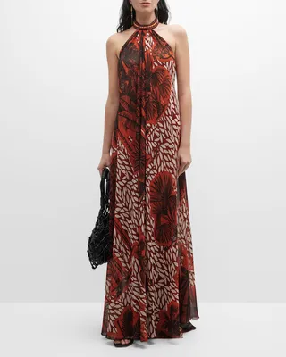 Victoria Falls Halter Maxi Dress