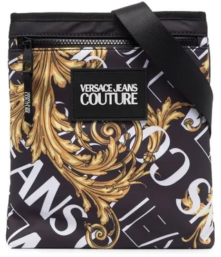 Barocco -print logo patch crossbody bag