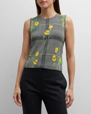 Nasturtium Plaid Print Knit Tank Top