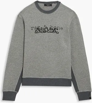 New York printed mélange wool-blend sweater