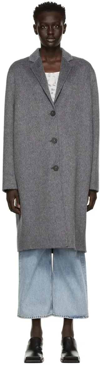 Acne Studios Grey Avalon Single Breasted Coat