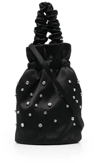 Crystal-Embellished Shoulder Bag