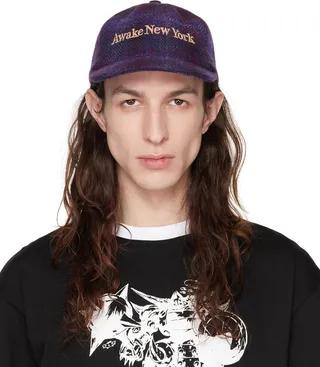 Awake NY Purple Check Cap