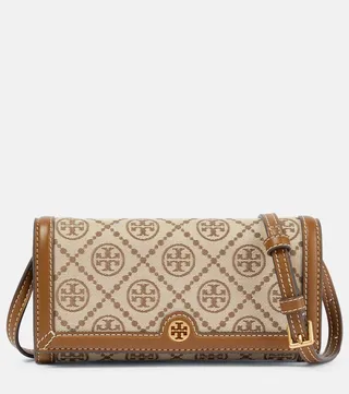 Small T Monogram jacquard crossbody bag