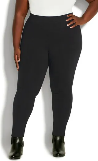 AVENUE | Women's Plus Size Vibin' Plain Legging - black - 22W