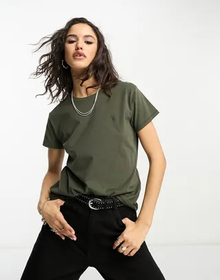 AllSaints Grace relaxed T-shirt in khaki