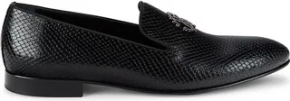 Snakeskin Embossed Leather Loafers