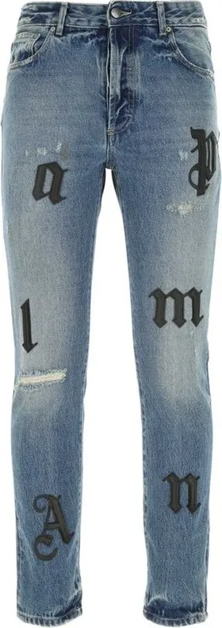Palm Angels Distressed Mid-Rise Skinny Jeans