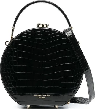 Hat Box crocodile-embossed tote bag